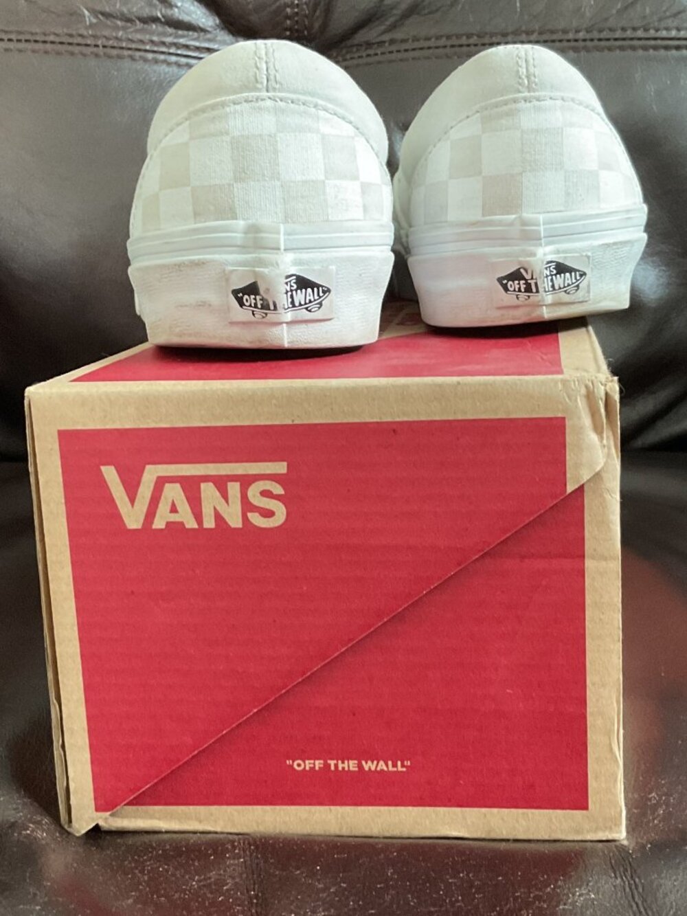 Vans Classic Slip On White Checkered Shoes Mens SZ 6, Ladies SZ 7.5 - Picture 5 of 5